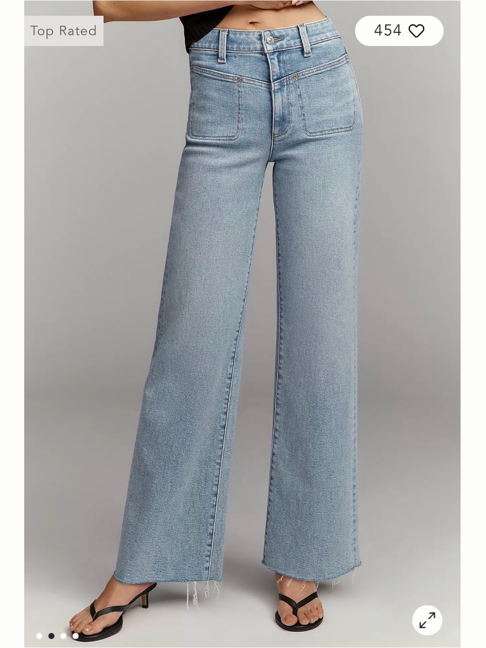 NWOT PAIGE Anessa 31 Front Yoke High-Rise Wide-Leg Jeans size 27